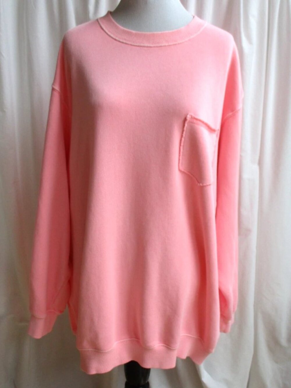 Aerie Size L The Sweat Everyday Crew Neck Sweatshirt Shell Pink